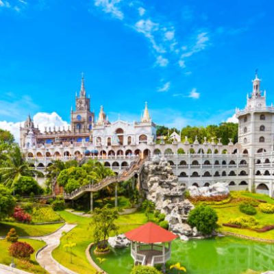 The Catholic Simala Shrine in Sibonga, Cebu, Philippines. Copy space for text